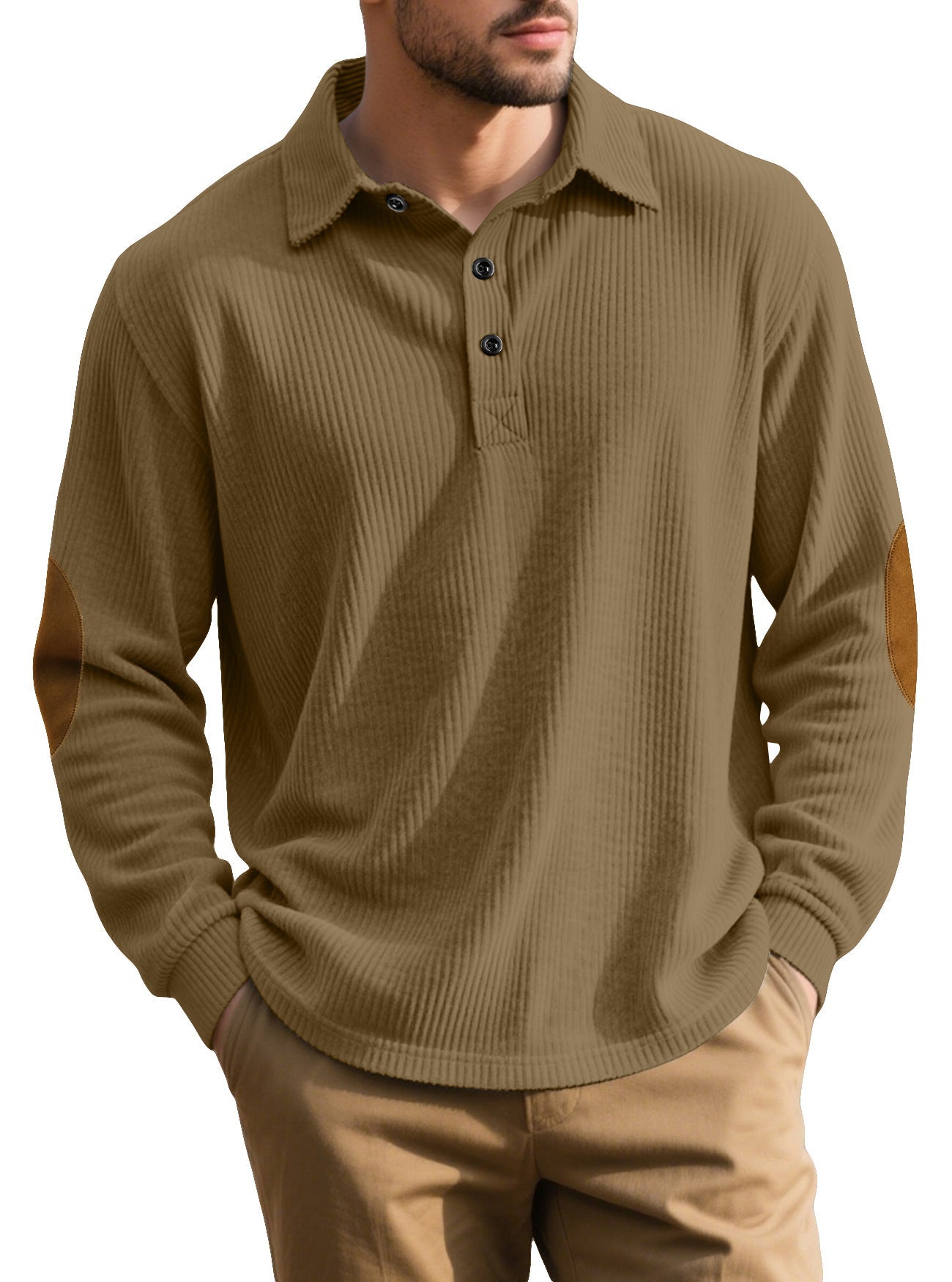 Cross-border Foreign Trade Jacquard Sweatshirt, New Amazon Spring & Autumn Men's Loose Pullover With European & American Style Collar And Elbow Pads