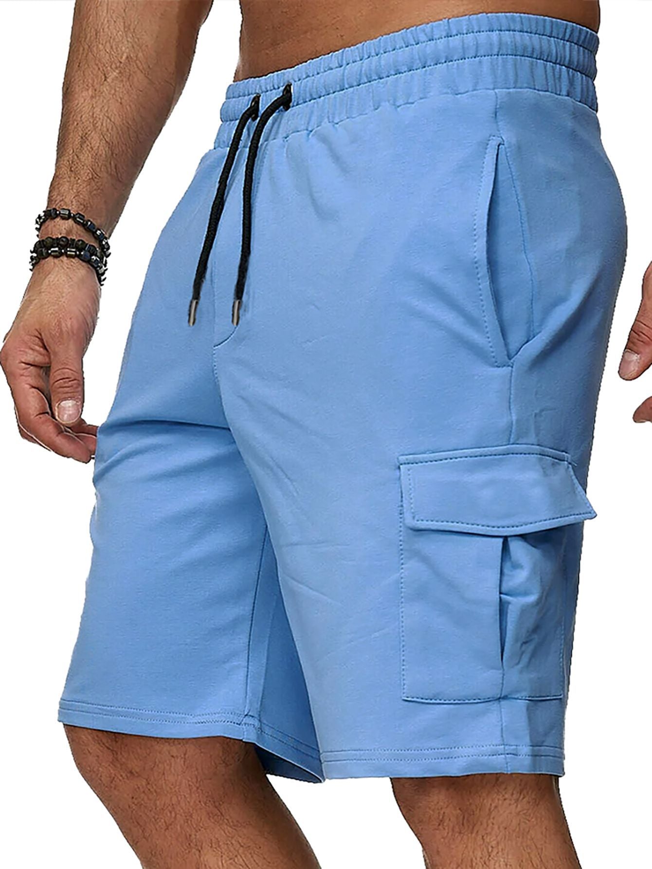 New Cross-border Plus Size Men's Short Sports Overalls Multi-pocket Shorts Fitness Pants Sports Casual Pants