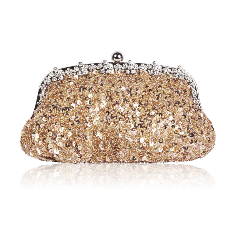 Diamond-encrusted Fully Beaded And Sequined Tote Bagshoulder Or Crossbodyvintage Bead-embroidered Design