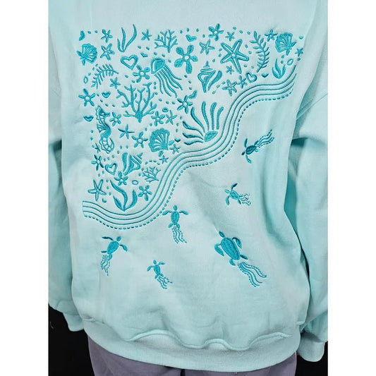 Womens Fleece-lined Hooded Long-sleeve Sweatshirt For Fall And Winter