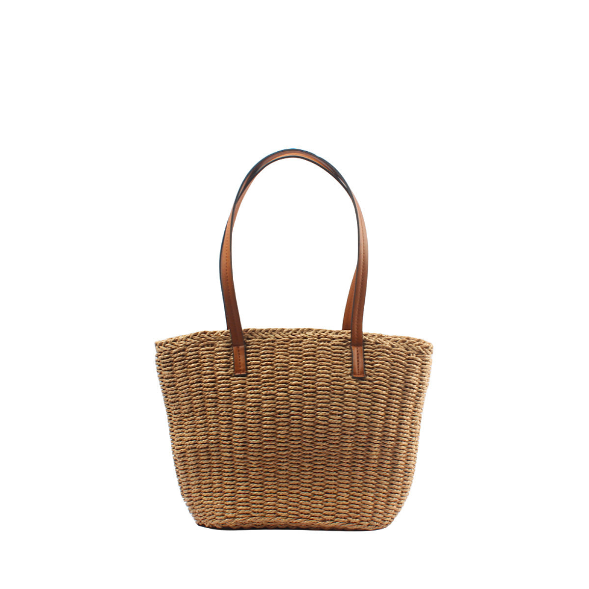 Large-Capacity Woven Solid-Color Tote Bag