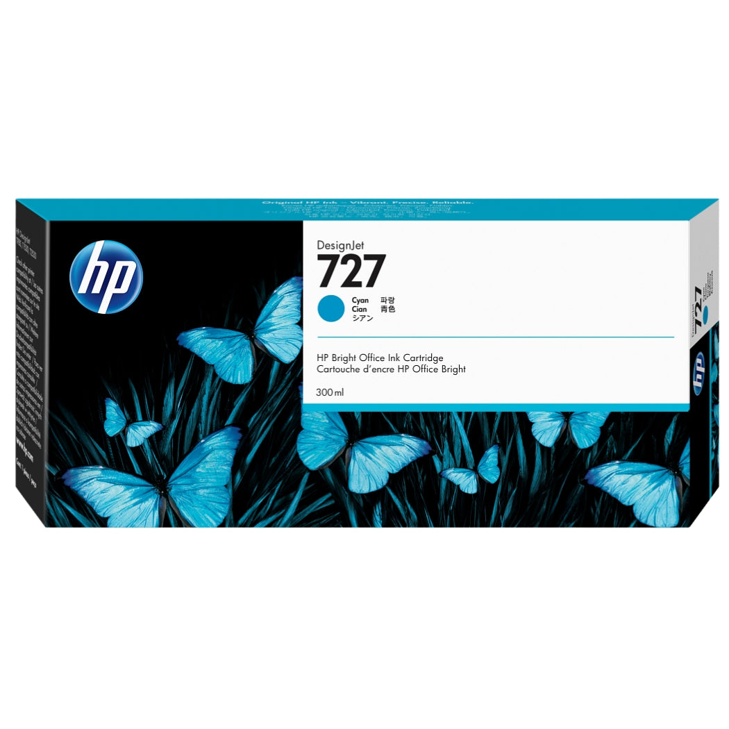 New, Pre-Owned - HP 727 300mL (F9J76A) Cyan Ink Cartridge