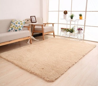 Fluffy White Plush Carpet