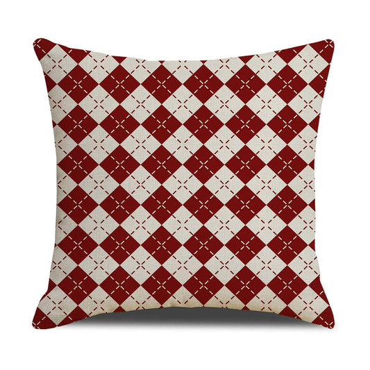 Christmas Linen Stripe Print Pillowcase
