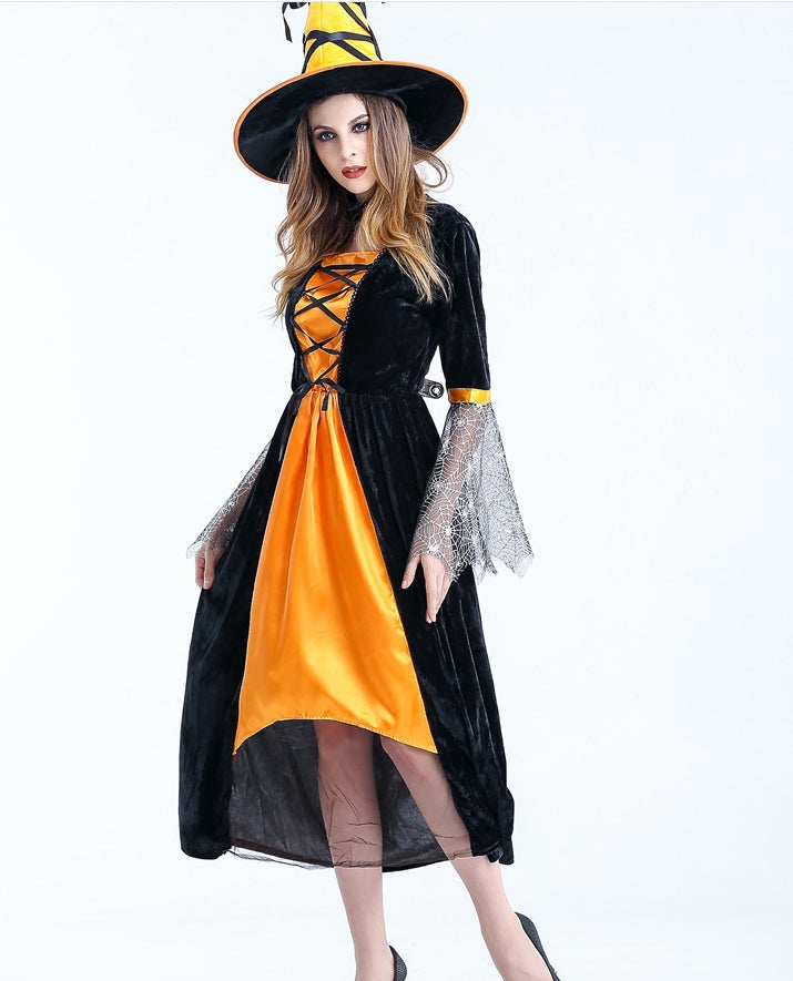 Women Scary Witch Costumes Sorceress Cosplay Costume For Halloween Carnival Fancy Dress Women Magic Moment Costume