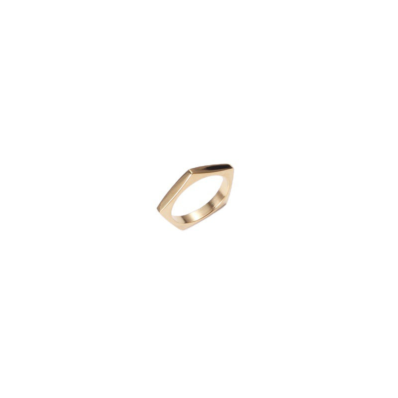 18K Gold Plated Simple Cold Style Celebrity Ring