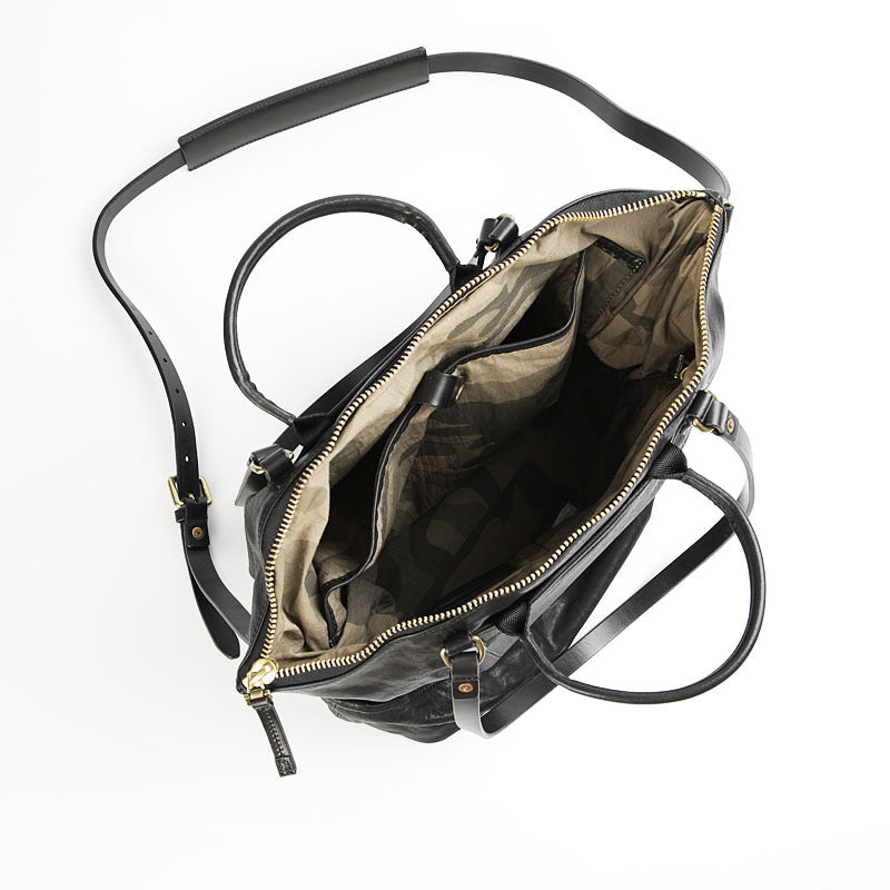 Large Capacity Cowhide Shoulder Tote