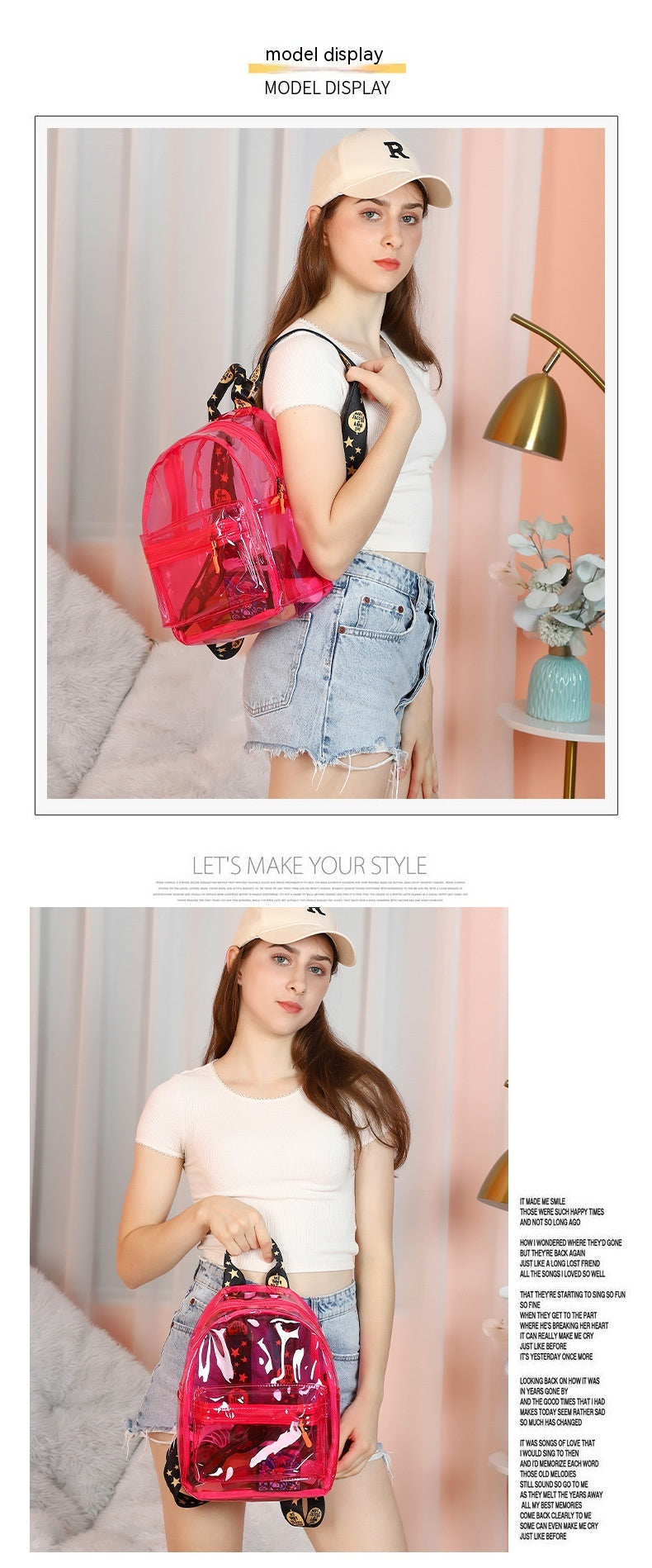 Waterproof PVC Backpack Travel Girls