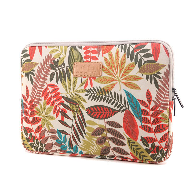 LISEN Colorful Leaf Notebook Sleeve Bag 15.6 Inch Computer Bag