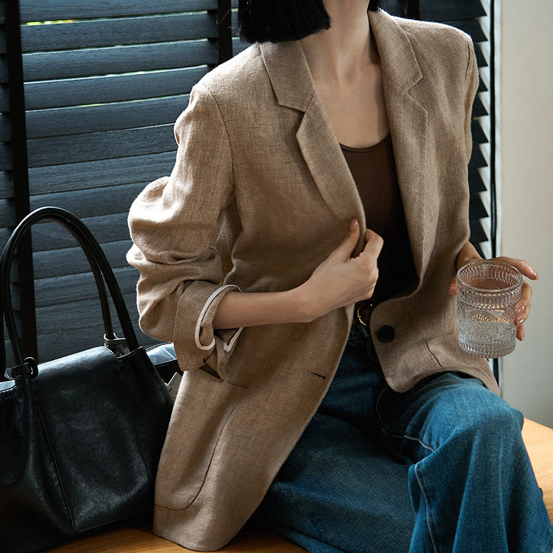 Single-breasted Tailored Blazer For Women