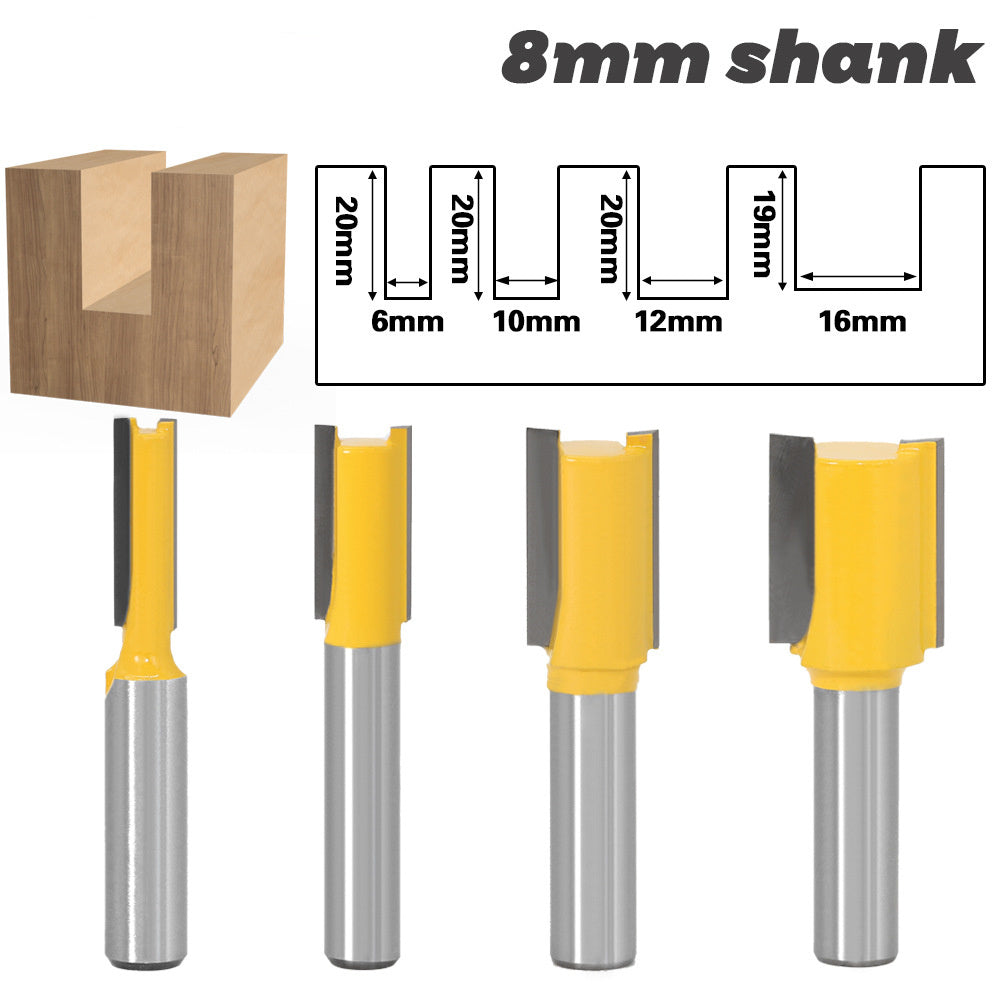 4-Piece WoodWorking Double-Edged Carving Head