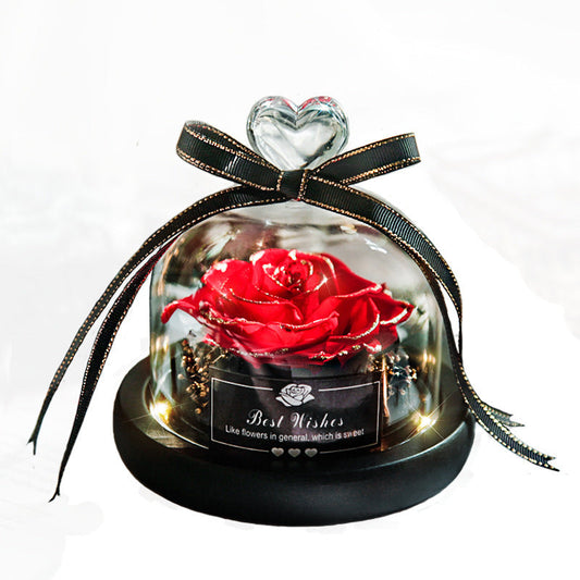 Valentine's Eternal Rose LED Glass Decor