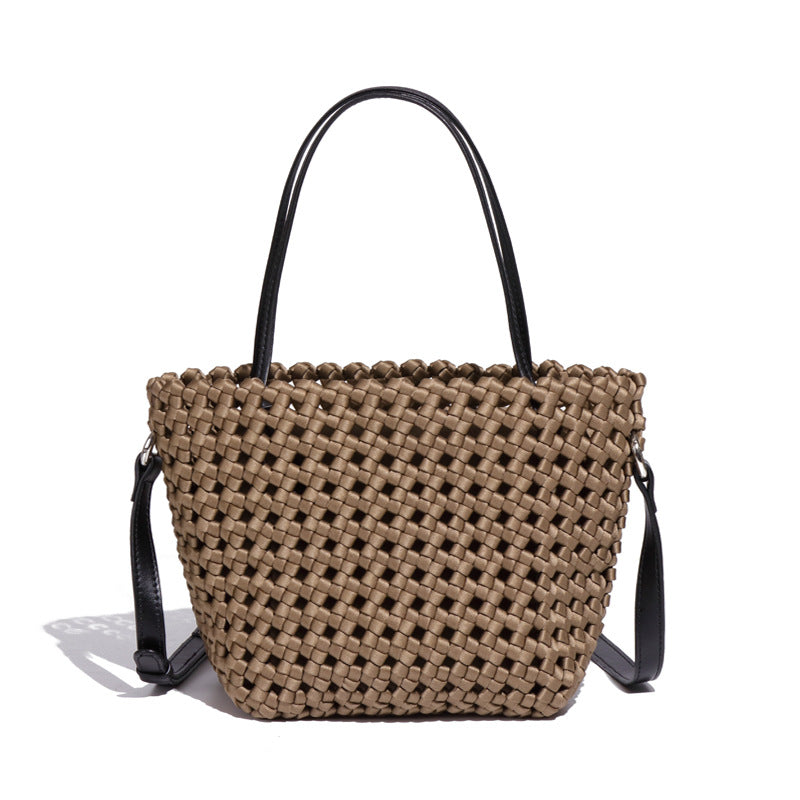 Summer New Style Woven Vegetable Basket Fashionable Elegant Handbag Fashionable Texture Design All-match Shoulder Crossbody Bag For Women