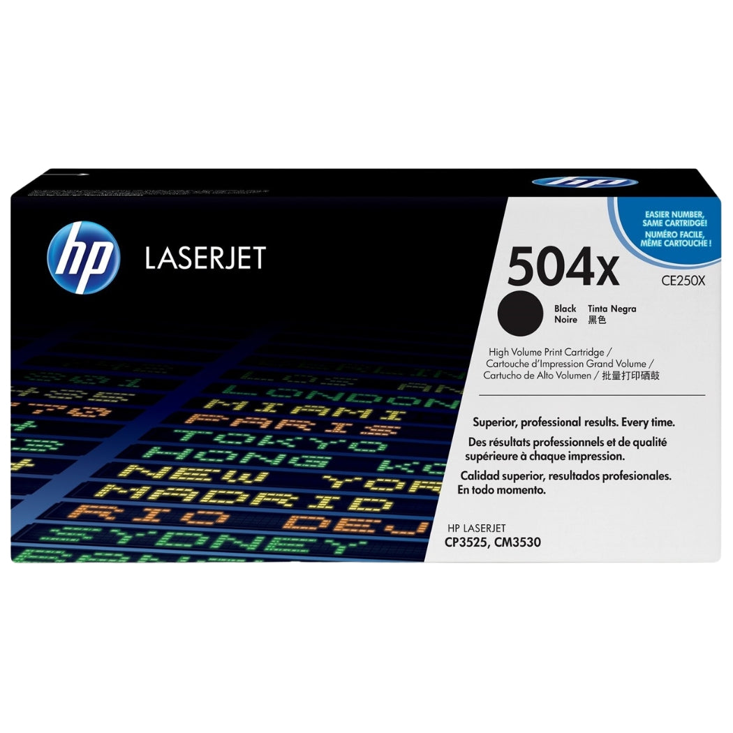 New, Pre-Owned - HP 504X Standard Yield Black LaserJet Toner Cartridge, CE250X