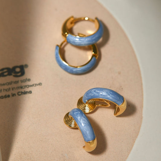 Enamel Simple Ring Ear Clip No Piercing