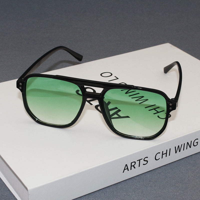 Square Double-bridge Fashionable Sunglasses