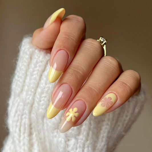 Women's Wear Colorful Floral Decorative Fake Nail Stickers