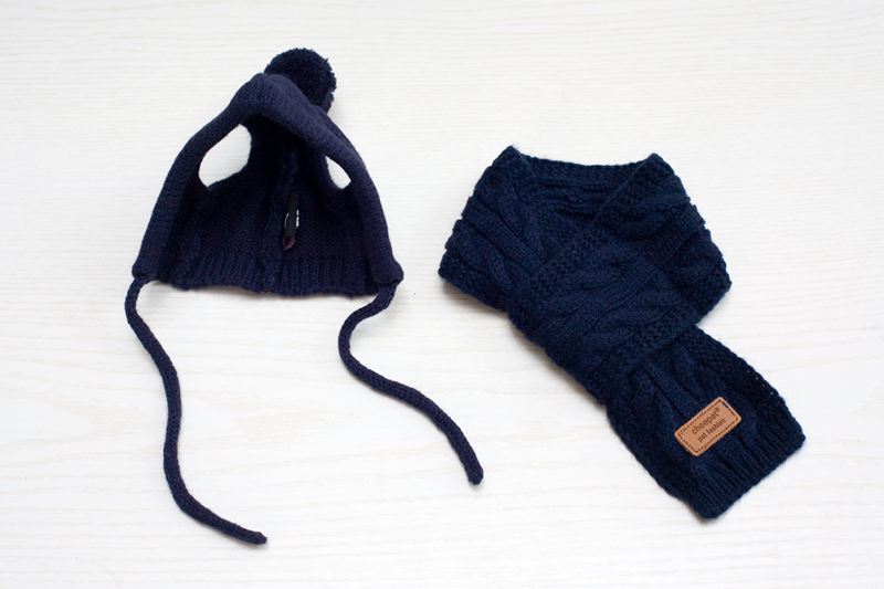 Tide pet clothes dog hat bib suit Teddy Bomei wool scarf autumn winter hat pet scarf