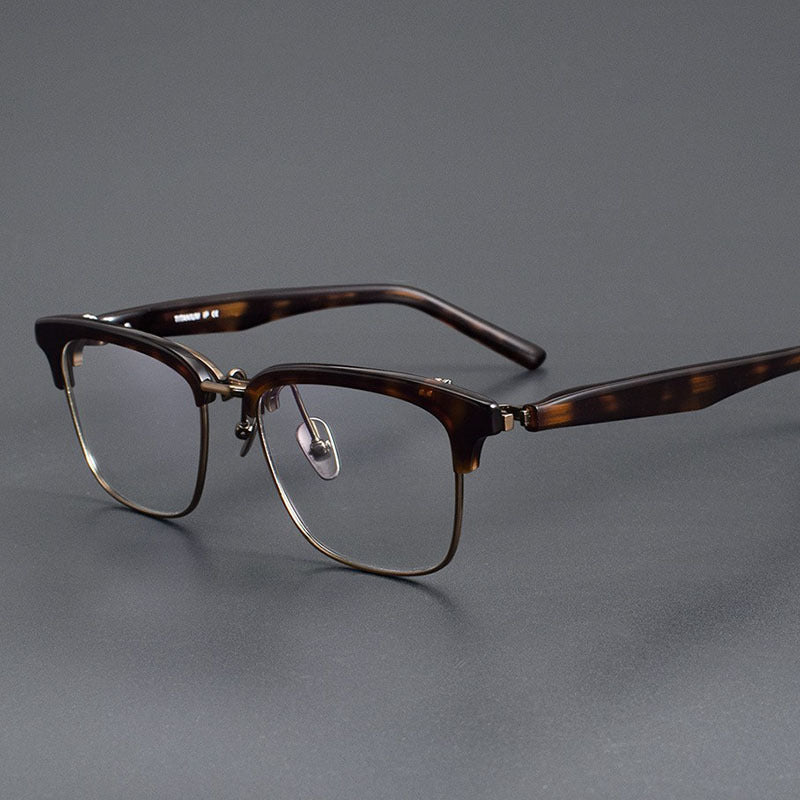 Mens Myopic Eyeglass Frames For Wide Faces, Pure Titanium Version