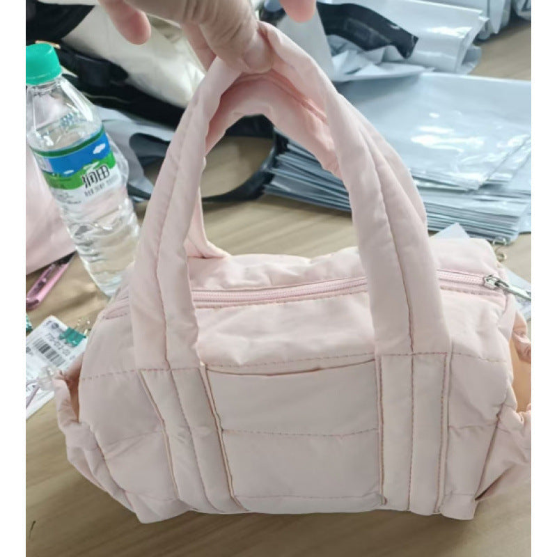 Puffed Quilted Mini Fitness Bag With Detachable Shoulder Strap