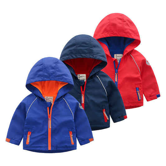 Boys' Hooded Autumn Clothing Children's Fleece Jacket