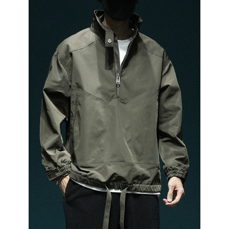 American Style Retro Bomber Jacket Mens Loose Fit Versatile All Season Coat