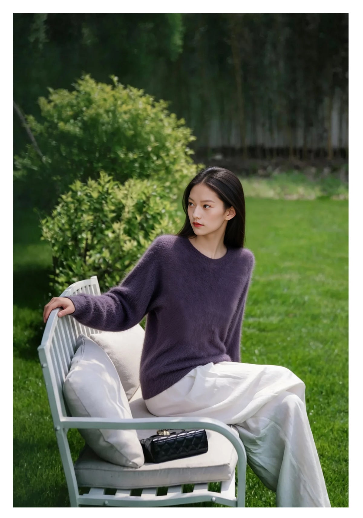 Womens Casual, Loose-fitting, Versatile Solid-color Sweater
