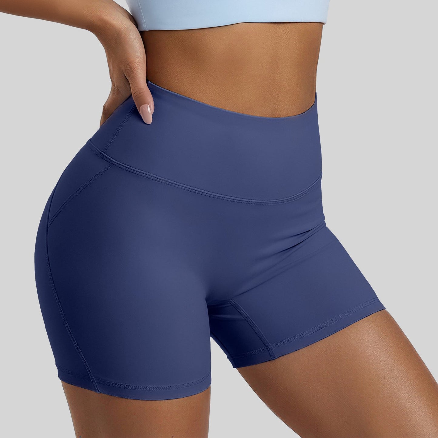 Womens Athletic Shorts With A Hidden Back Pocket And High Waist