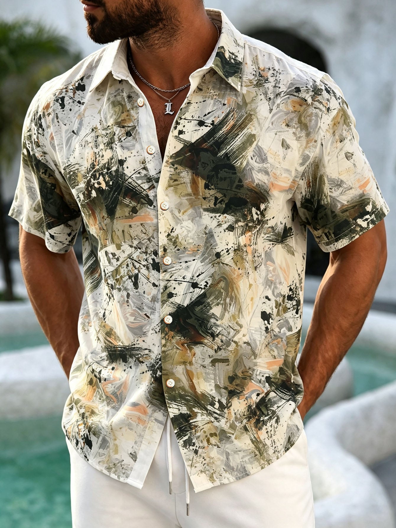 Men's Hawaiian Shirt Colorful Prints For Holiday, Outdoor & Party Wear