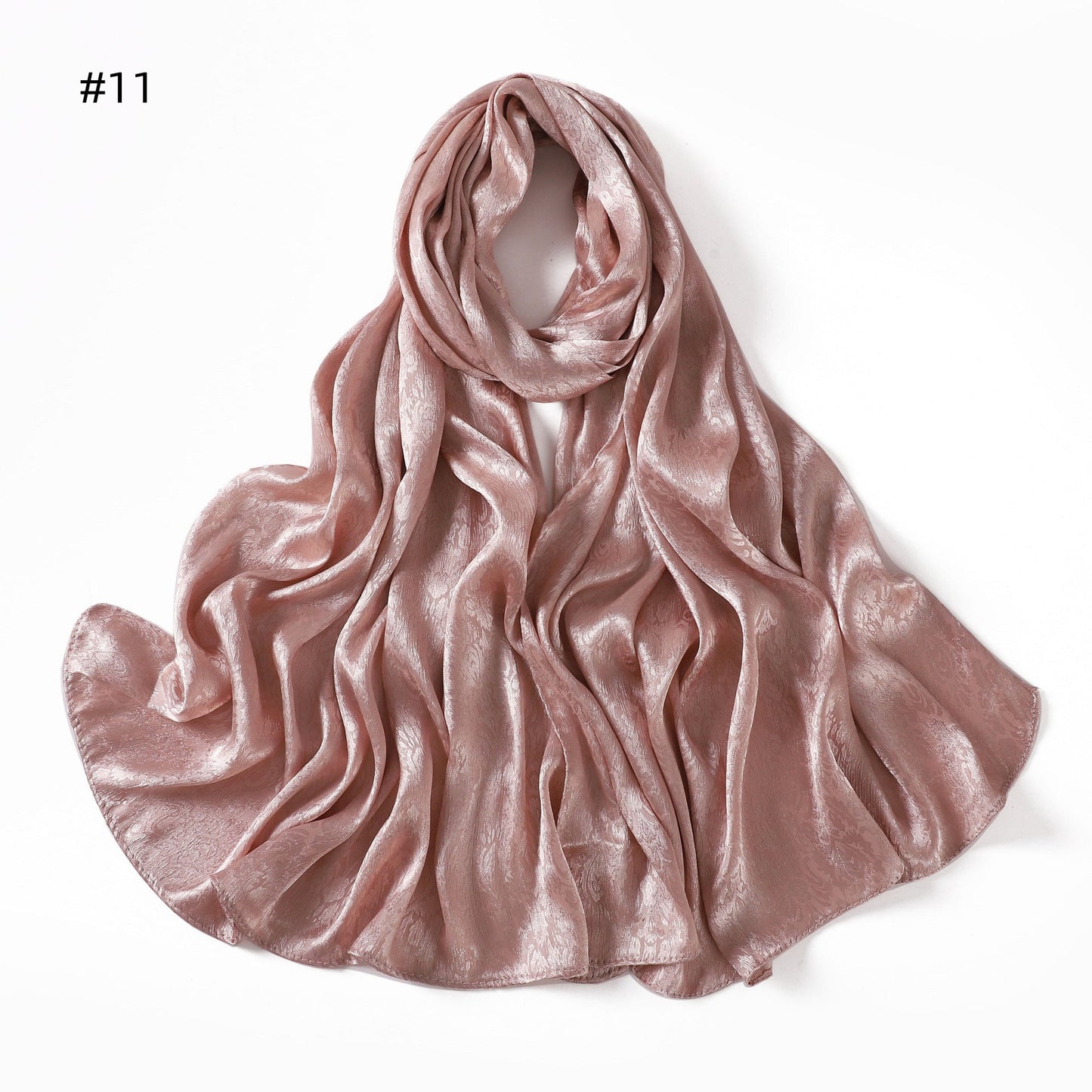 Womens Satin Patterned Jacquard Headscarf