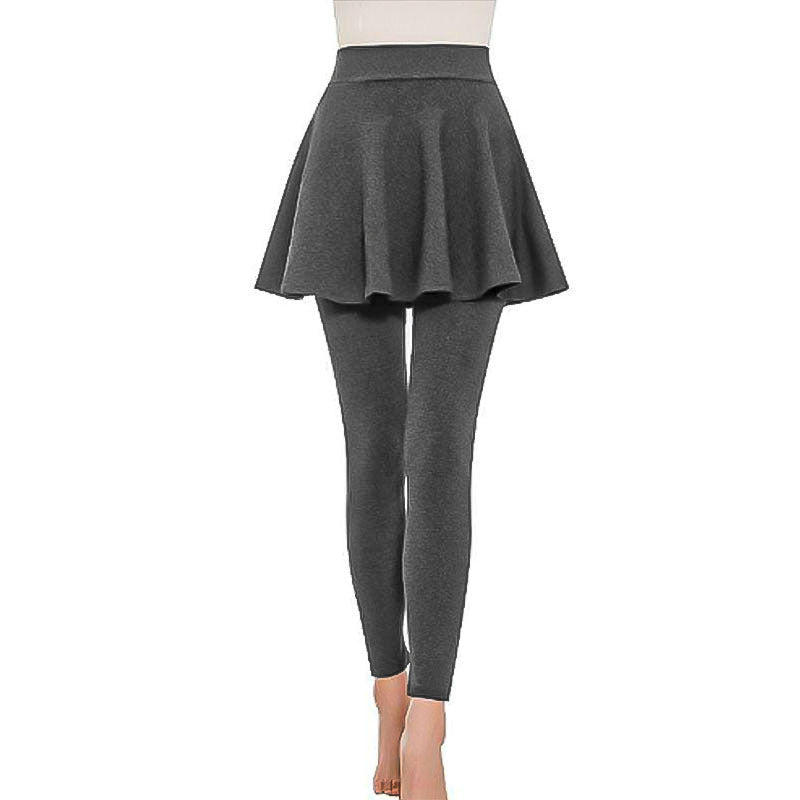 Women's High Waist Skirted Leggings 2 In 1 Flared Skirt Overlay Active Leggings For Yoga & Workout