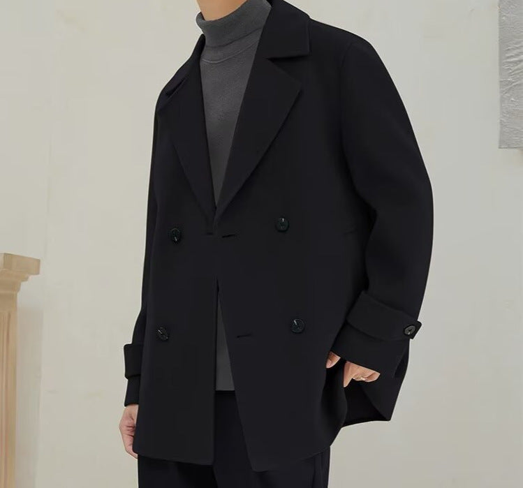 Non-cashmere Wool Trench Coat For Men