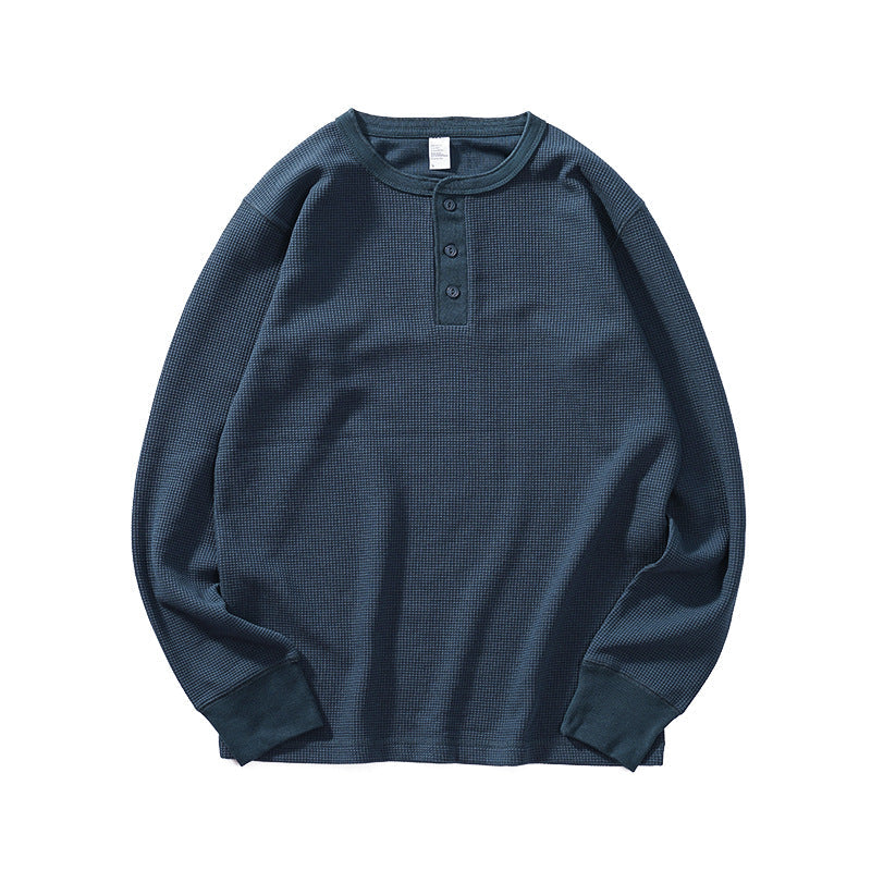 Mens Loose-fit Casual Comfortable Versatile Long-sleeve Crew Neck