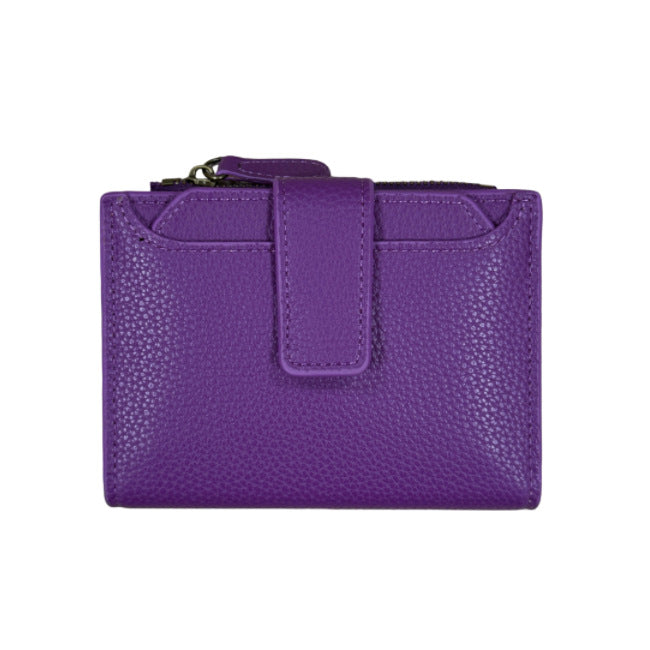 Functional Coin Purse With A Ring-bound Leather Wallet For Women