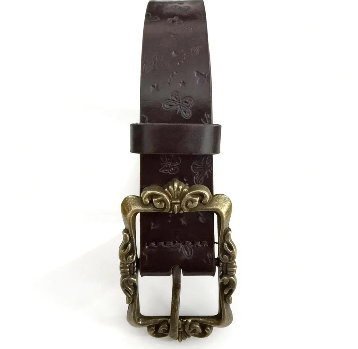 New Vintage Embossed Belt Womens Fashion Accessory
