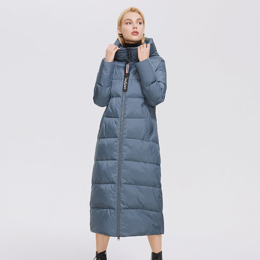 Extra Long Hooded Thermal Windproof Coat