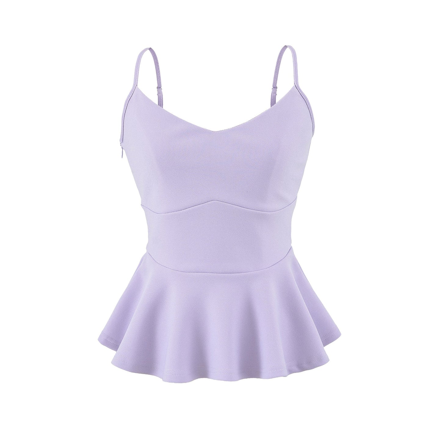 Cropped Ruffled-waistline Slim-fit Camisole Top