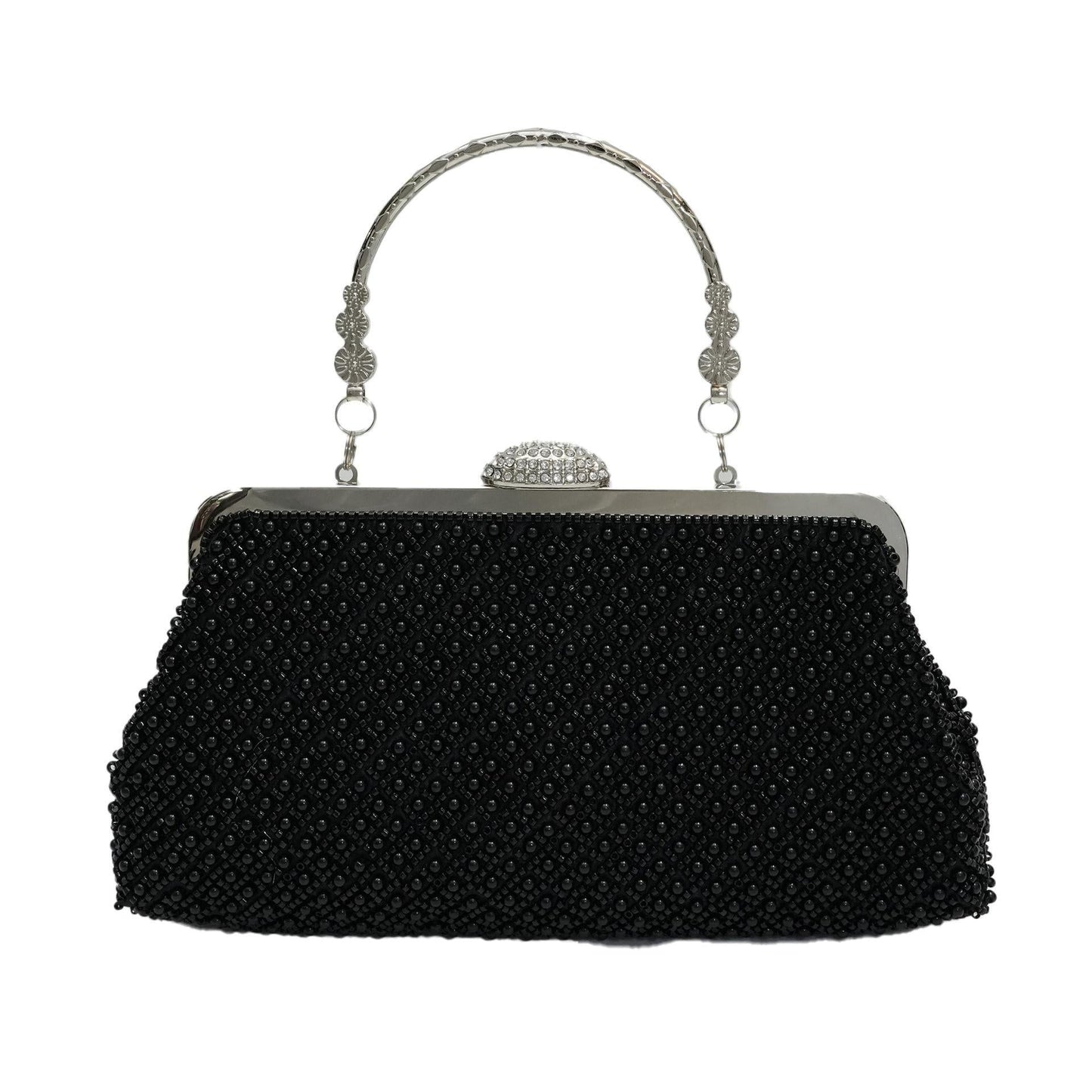 Solid-color Fine-bead New Clutch Bag