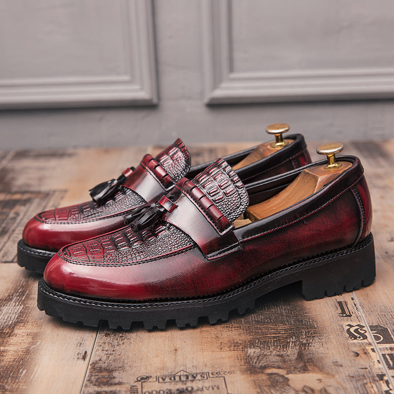 Casual And Stylish Men's Business Formal Shoes With Retro British Style And Tassel Leather Shoes