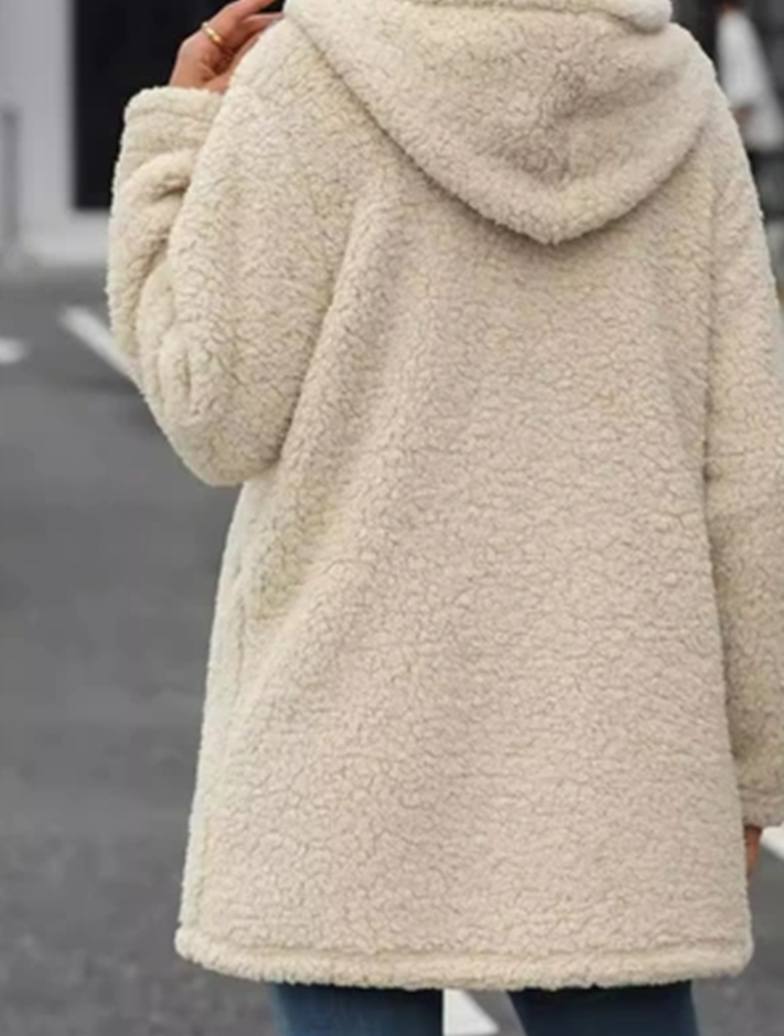 Women's Fashion Hooded Zipper Plush Coat