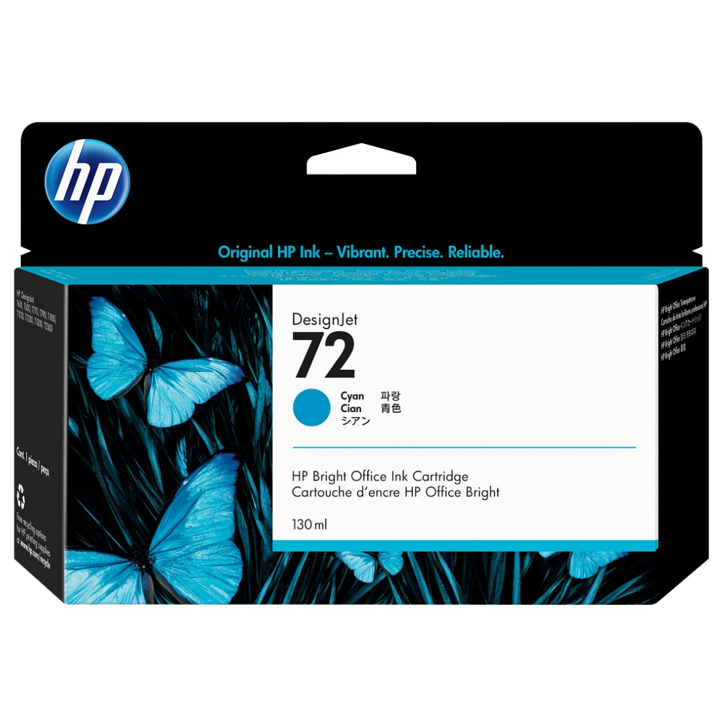 New, Pre-Owned - HP 72 130-ml (C9371A) Cyan DesignJet Ink Cartridge