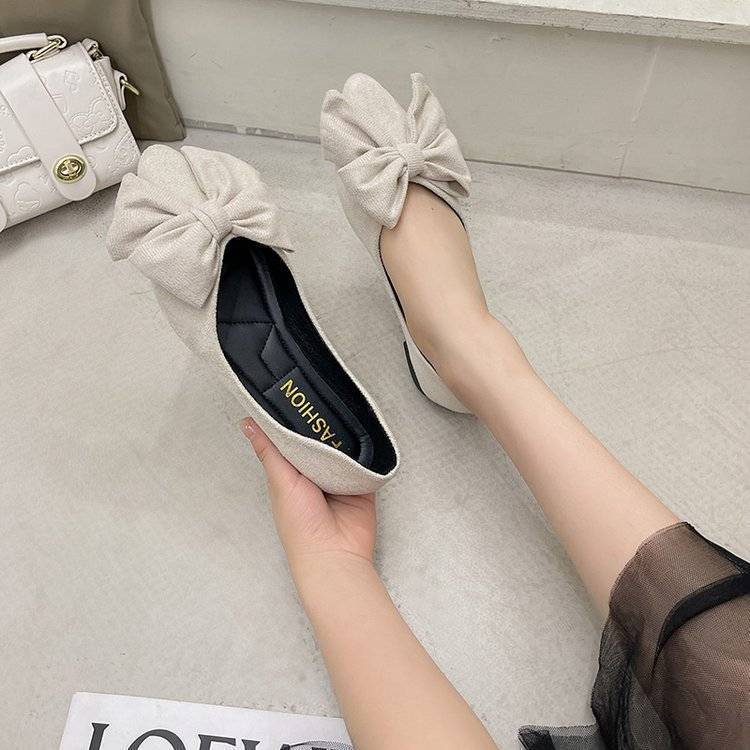 New Spring Pointed-toe Low-cut Black Flats