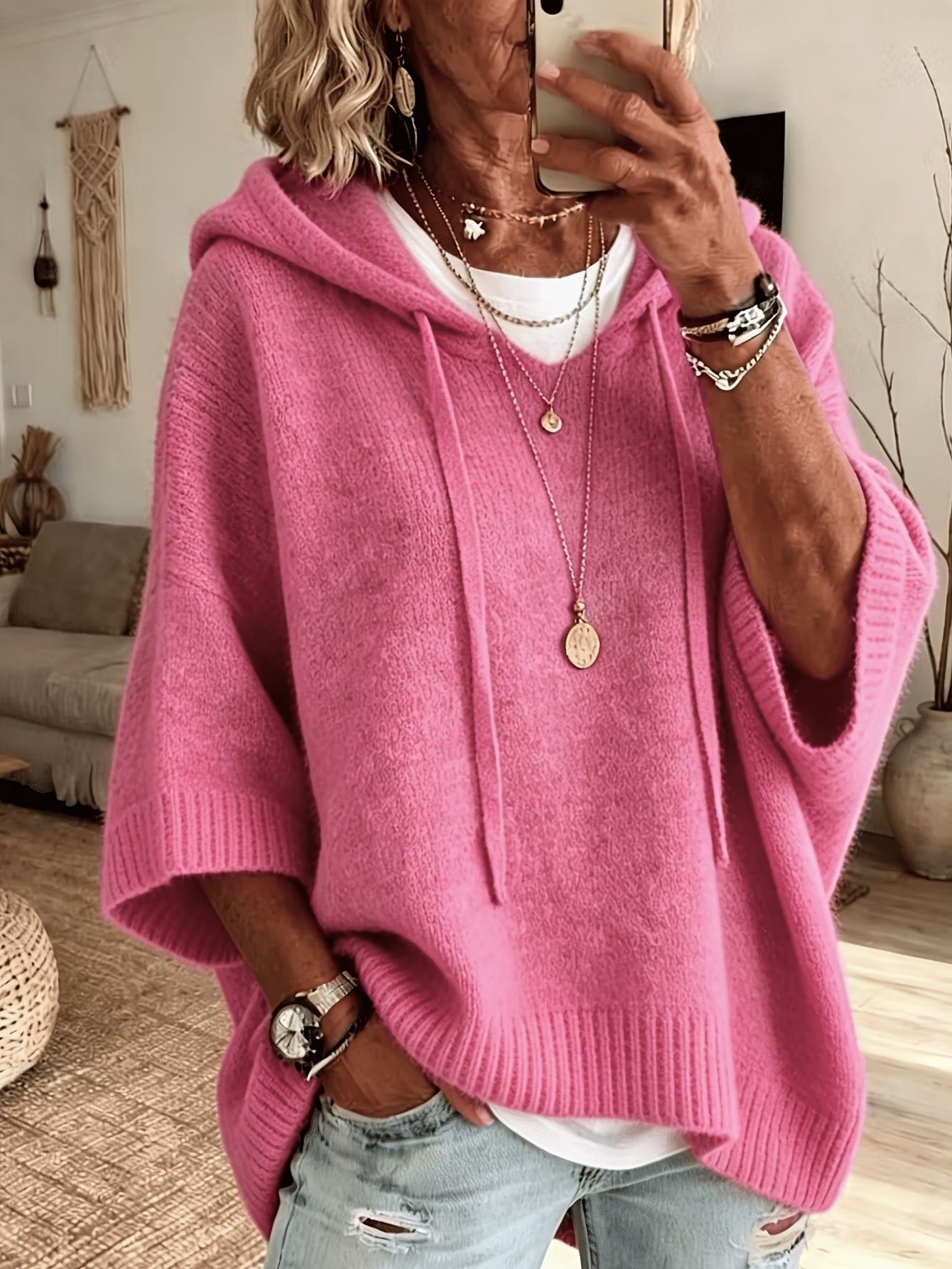 New Knitted Hooded Drawstring Sweater Sweatshirt Knit Outerwear For European And American Women For Amazon Independent Site 2026