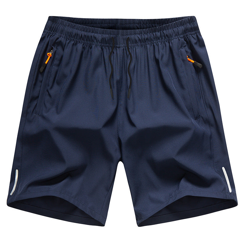Men Ice Silk QuickDry 5 Inch Sports Casual Beach Shorts