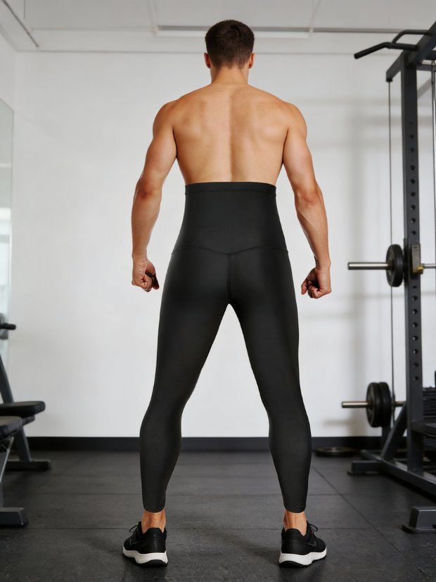 Sauna Pants For Men High Waist Sauna Sweat Leggings Compression Workout Legging Sauna Suit With Hook And Eyes Closure