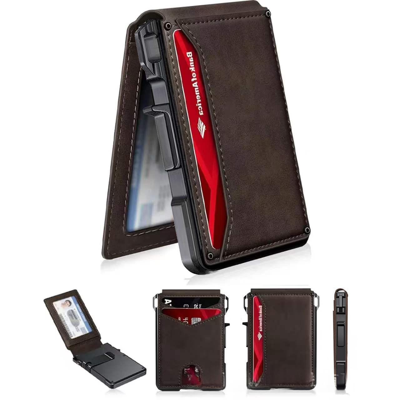 Cross-border Carbon-fiber Leather Case Aluminum Holder Card