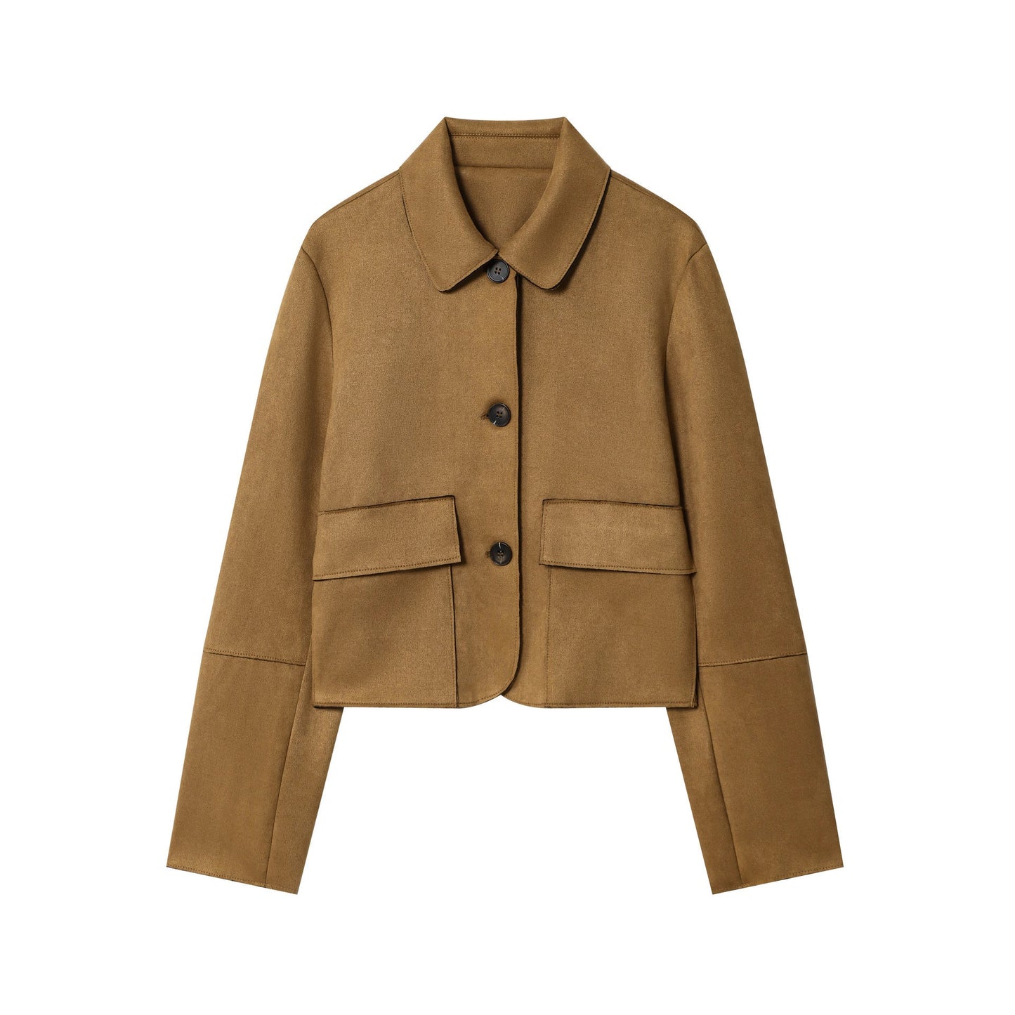 Casual Short Jacket With A Suede-like Finish