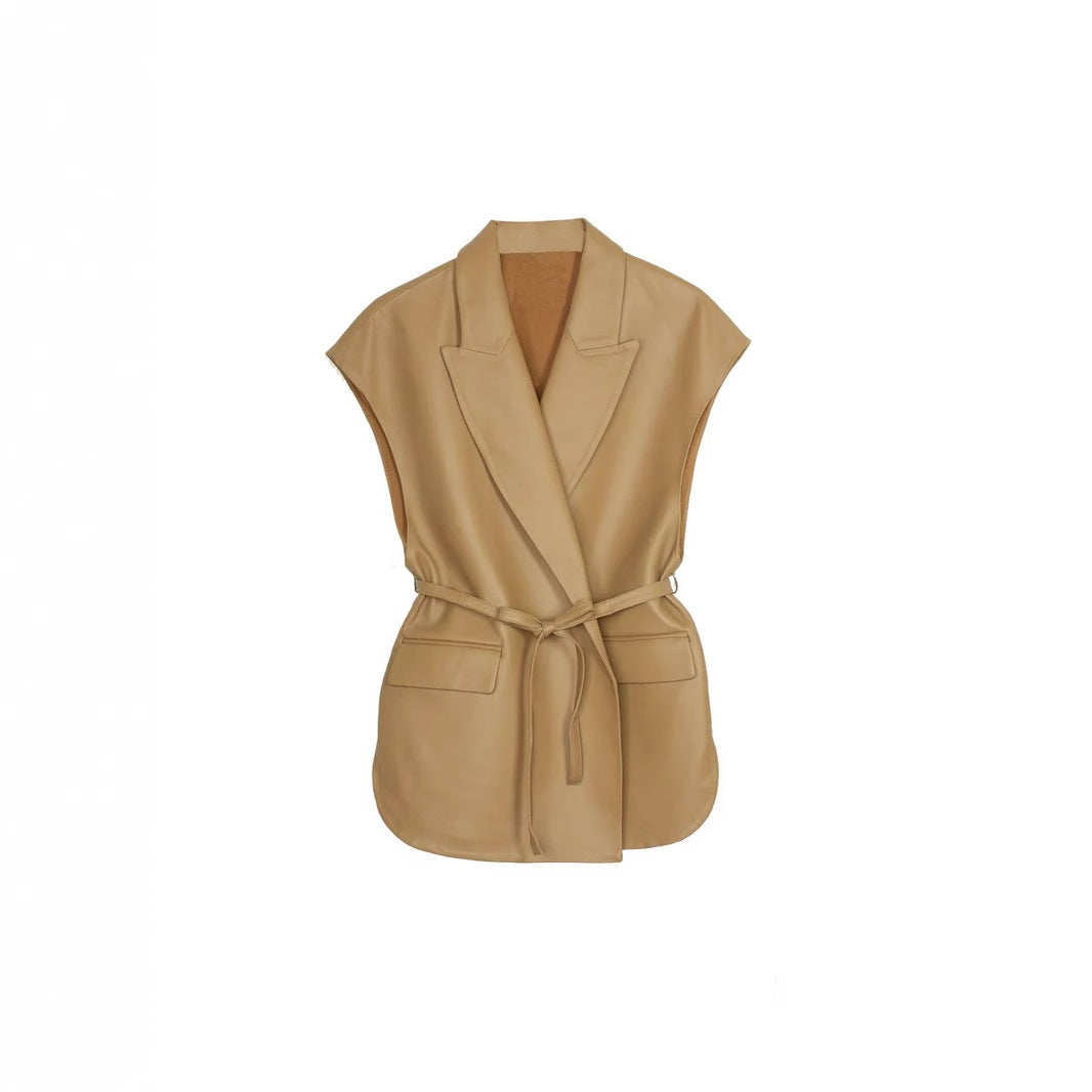 Womens Sleeveless PU Leather Vest For FallWinter Fashion Trends