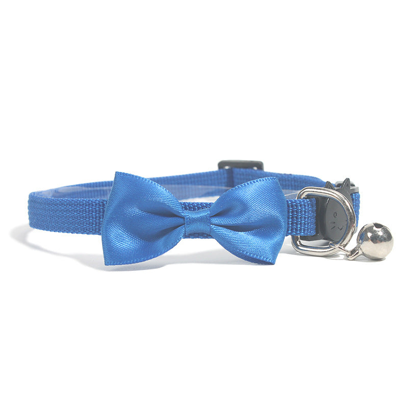 Pet Bow Collar Nylon Ribbon Multi-color Adjustable With Bell Pet Decorations