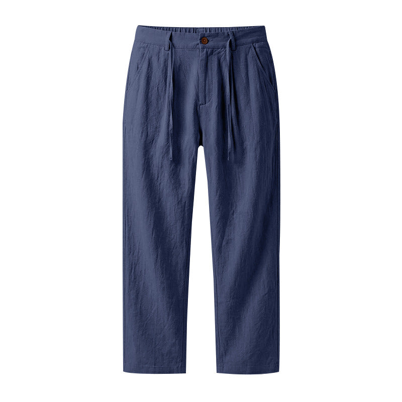 Loose-fit Mens Casual Straight-leg Trousers
